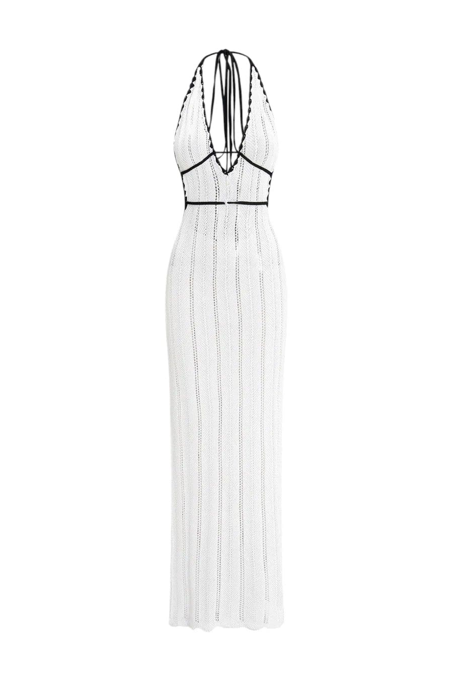 Flat lay product photo of desert knit dress before AI processing