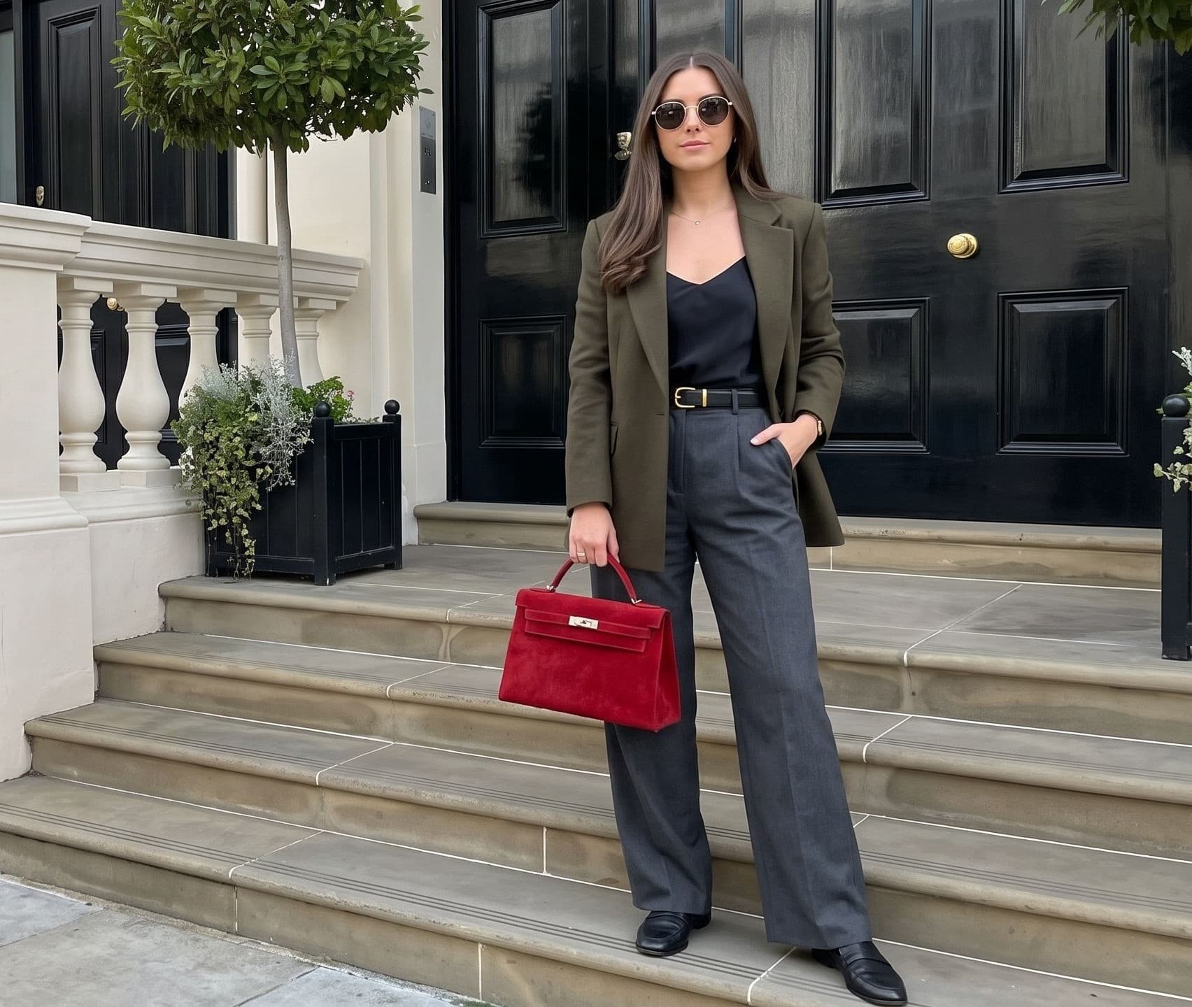 Women's handbag realistic AI photography on model